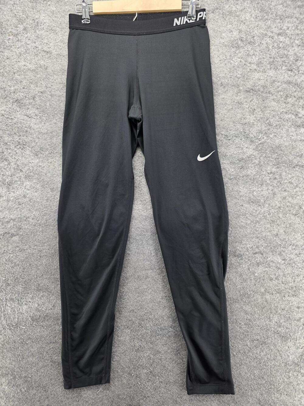 Nike Leggings Womens L Black Dri-FIT Compression Elastic Waist 31 Inseam